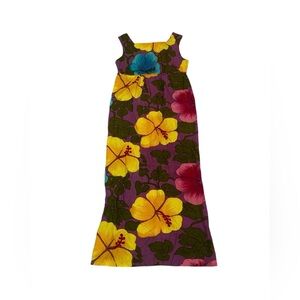 Vintage 60s Kuonakakai Originals Hawaiian Dress Bold Tropical Floral Size 12